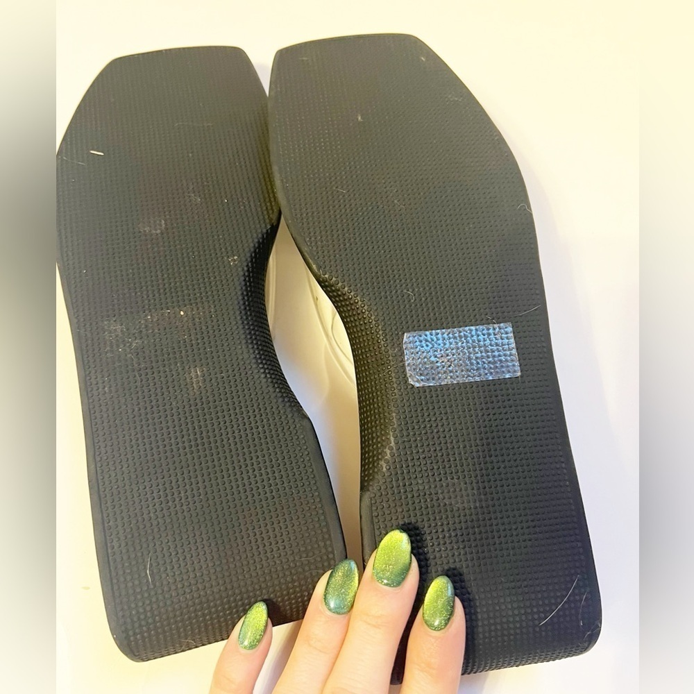 Liz Claiborne Clear Band Black Beach Platform Slides - Picture 2 of 8